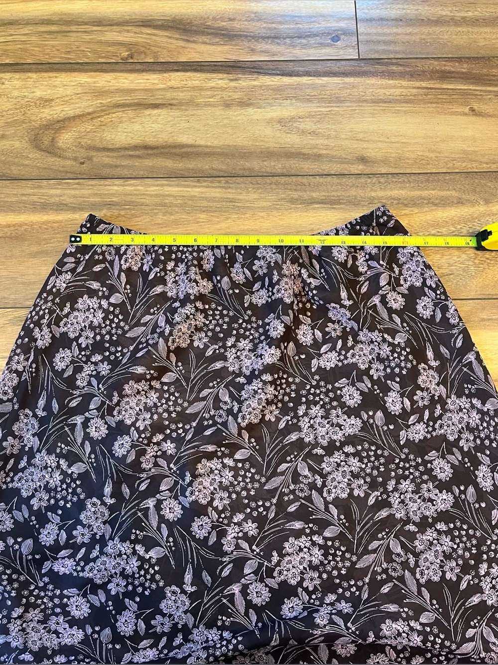 Reversible Christopher & banks floral brown and pink ruffle hem skirt sz medium - Picture 6 of 6